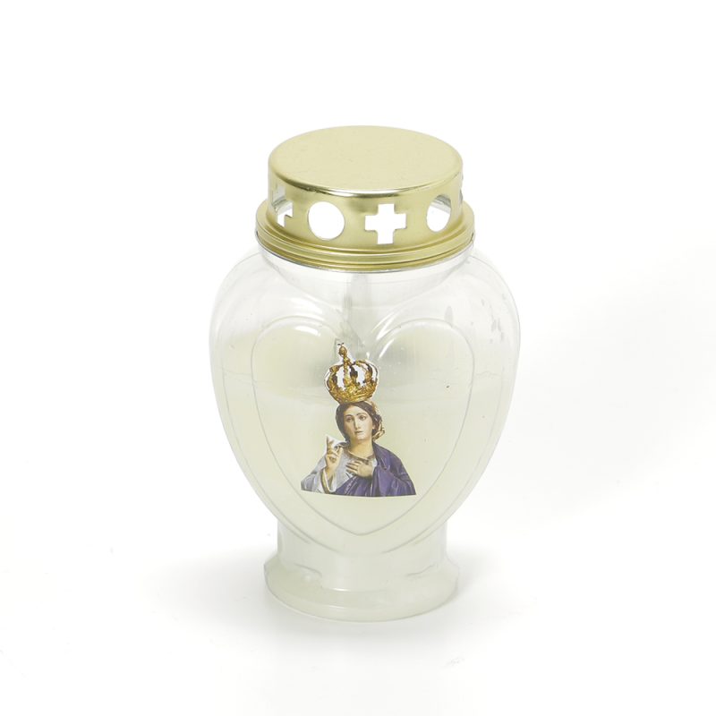 Vela em forma de coração elétrica com Nossa Senhora do Sameiro