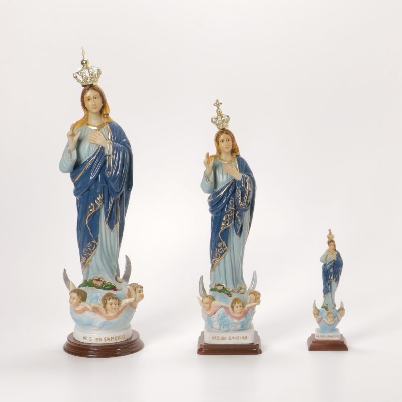 Nossa Senhora do Sameiro em marfinite pintada à mão, vários tamanhos