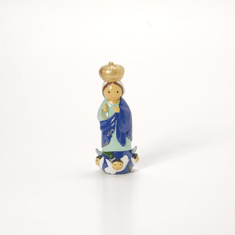 Nossa Senhora do Sameiro em resina pintada à mão, 12cm