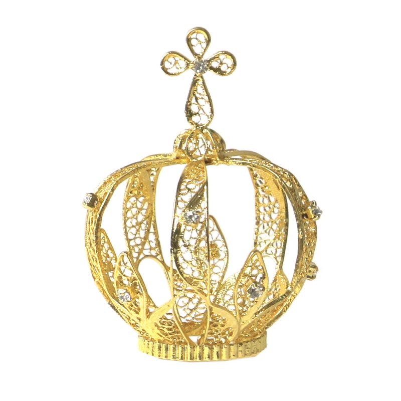 Coroa em filigrana com pedras brancas