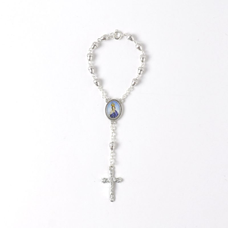 Dezena prateada com bolota de metal com 16cm com fecho.