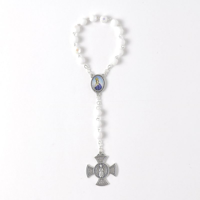 Coroinha Menino Jesus de Praga branco com 13cm com brilho