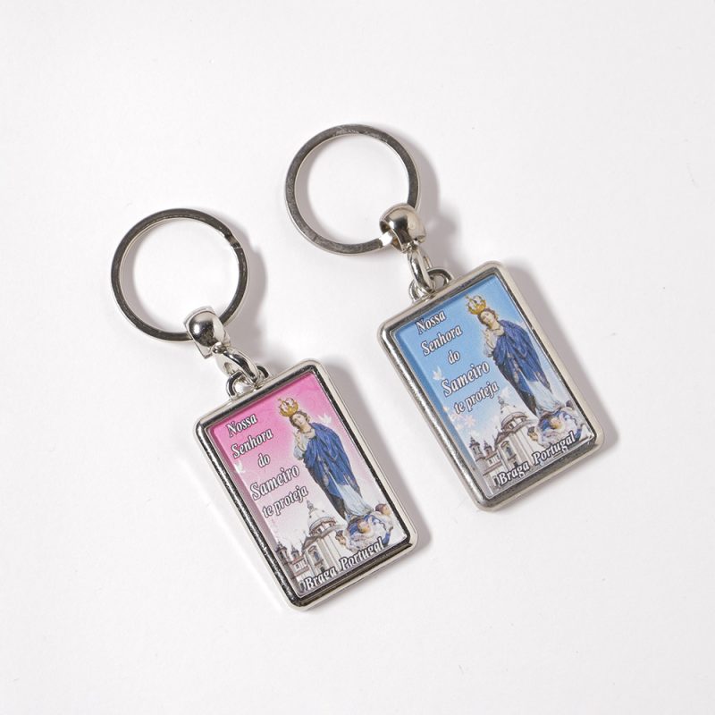 Porta-chaves em acrílico com a imagem de Nossa Senhora do Sameiro