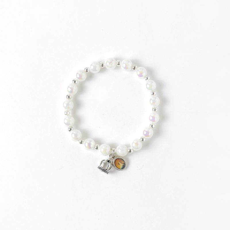 Pulseira pérola com medalha da Nossa Senhora do Sameiro