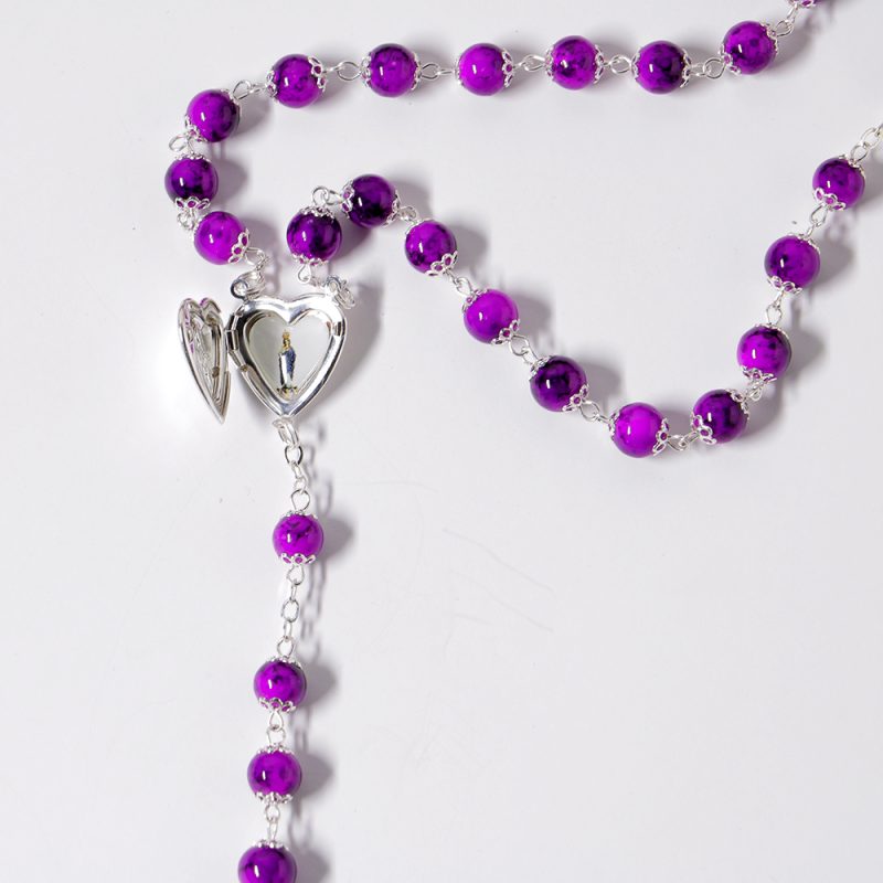 Terço roxo quaresmal, 61cm