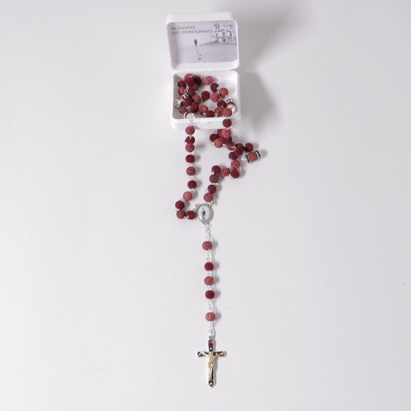 009-011-504-8535- Terço rosário-peregrino-murano,7mm-fio-dourado- 52cm_Santuario-do-Sameiro-Braga-Portugal-caixa