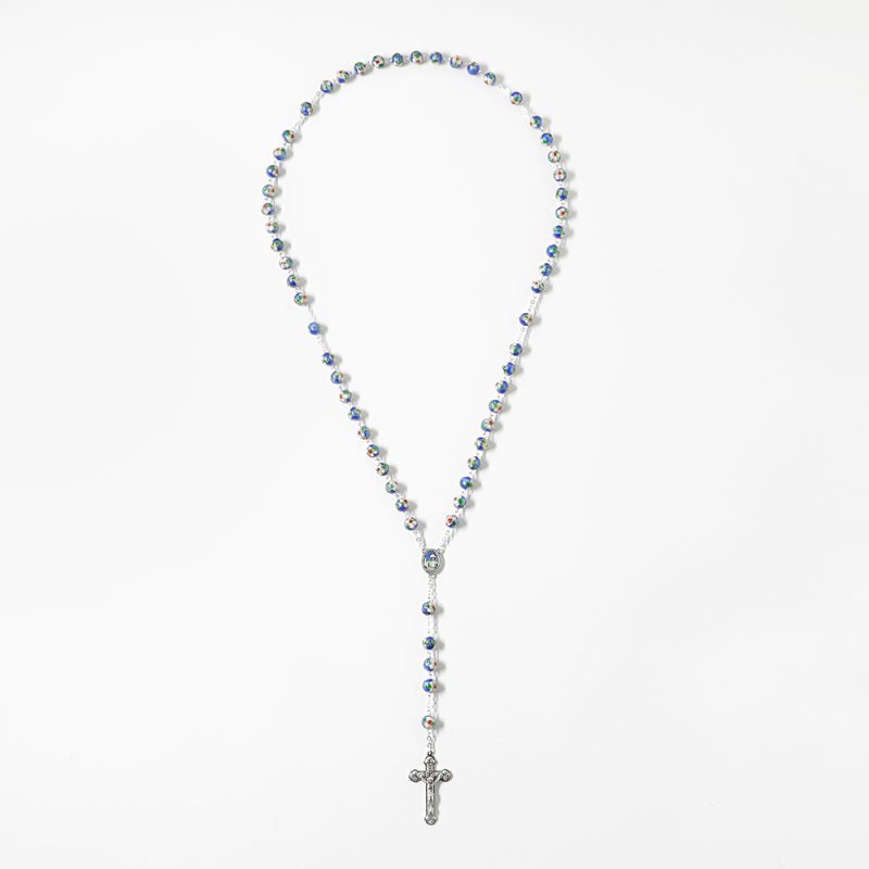 009-011-504-5056- Terço-cristal azul- cloissone- 61cm-Santuario-do-Sameiro-Braga-Portugal.inteiro