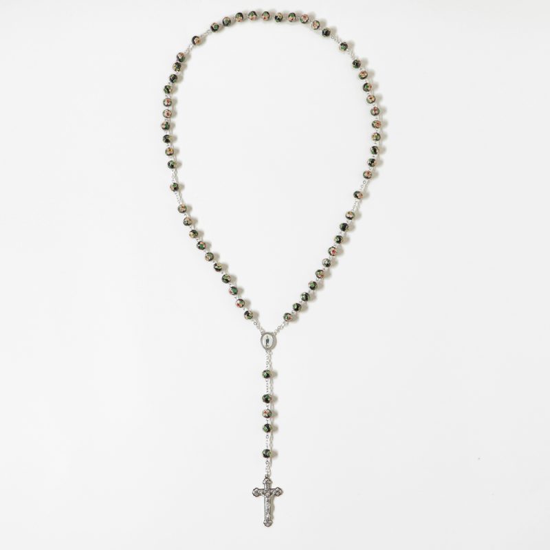 009-011-504-5056- Terço-cristal preto- cloissone- 61cm-Santuario-do-Sameiro-Braga-Portugal.inteiro