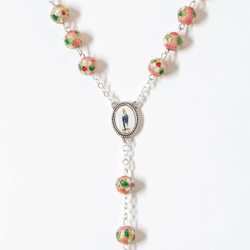 009-011-504-5056- Terço-cristal rosa- cloissone- 61cm-Santuario-do-Sameiro-Braga-Portugal.cortadopequeno