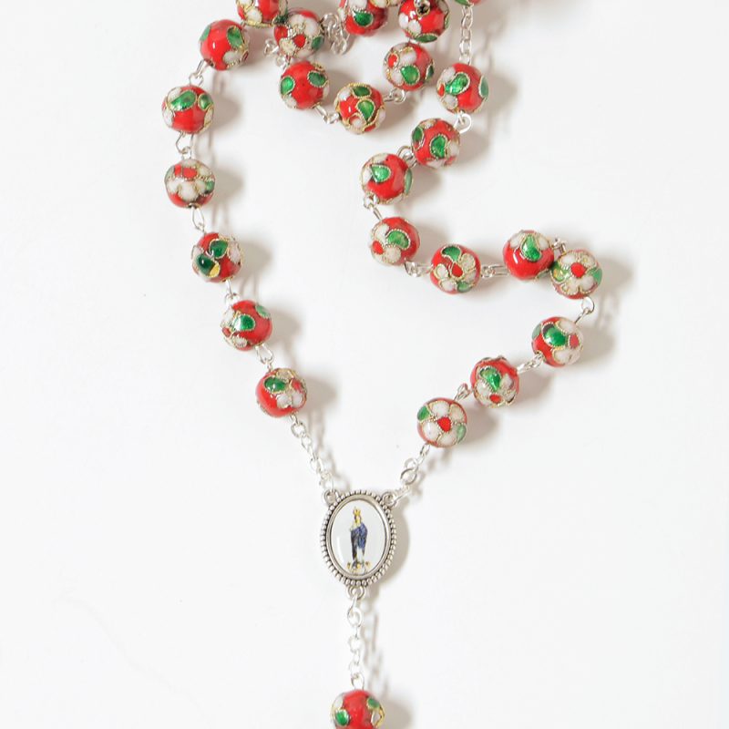 009-011-504-5056- Terço-cristal -vermelho- cloissone- 61cm-Santuario-do-Sameiro-Braga-Portugal.cortadogrande