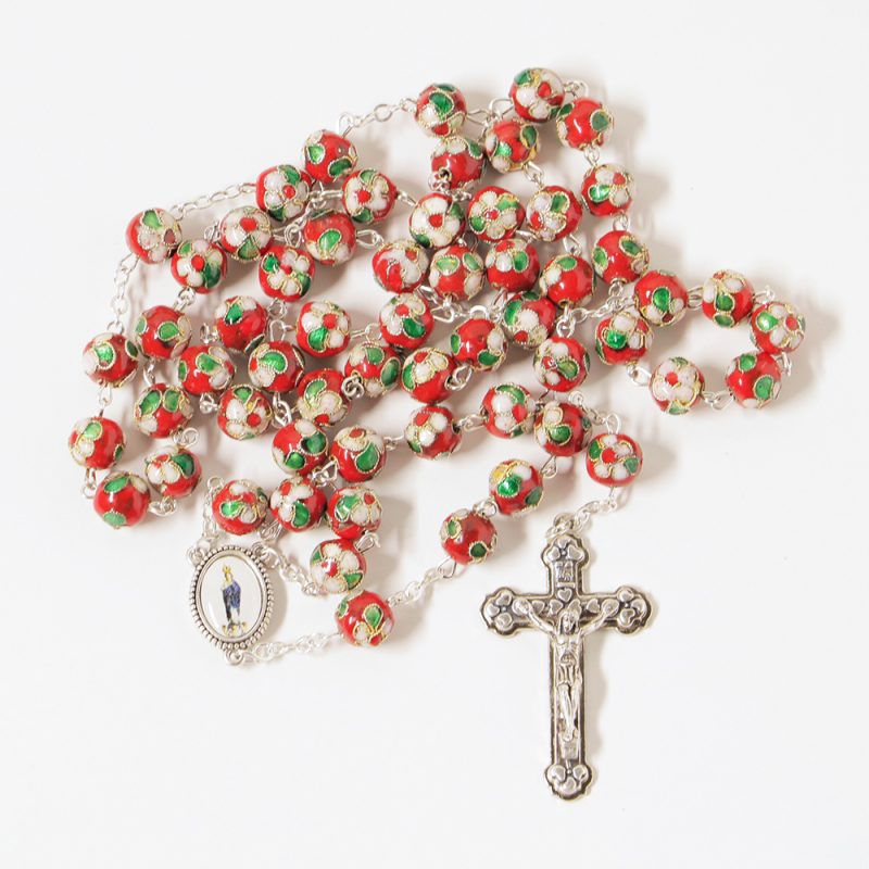 009-011-504-5056- Terço-cristal vermelho- cloissone- 61cm-Santuario-do-Sameiro-Braga-Portugal.junto.jpg.jpg