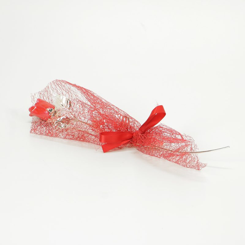 Rosa vermelha em prata bilaminada