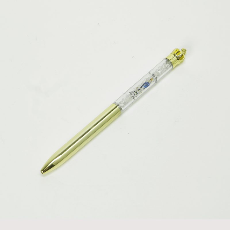 006-009-540-P-OV4 - Caneta com coroa Nossa Senhora do Sameiro dourado-Santuario-do-Sameiro-Braga-Portugal