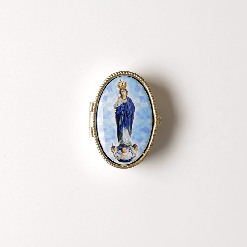 010-014-542-298-Caixa oval dourada com corpo inteiro Nossa Senhora do Sameiro-Santuario-do-Sameiro-Braga-Portugal