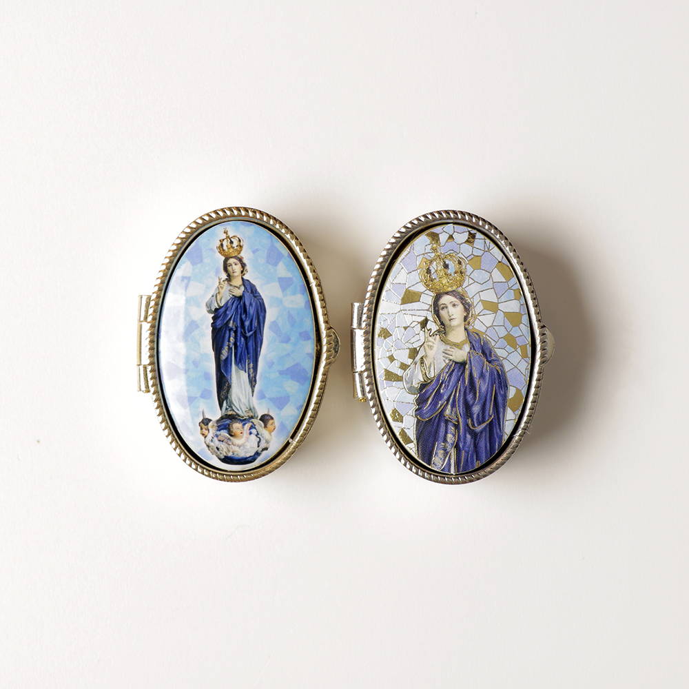 010-014-542-Caixa oval com imagem da Nossa Senhora do Sameiro conjuntoSantuario-do-Sameiro-Braga-Portugal