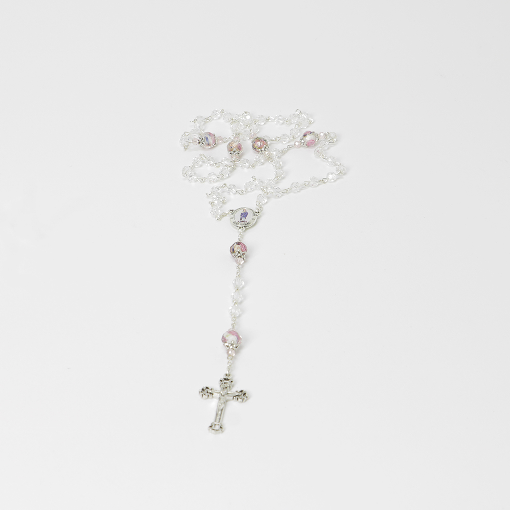 009-012-2501-1124-Terco cristal tranparente com rosas nas contas-Santuario-do-Sameiro-Braga-Portugal